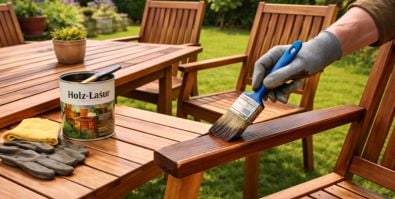 Holz lasieren und streichen - So schützen Sie Ihre Gartenmöbel richtig
