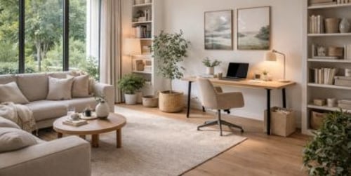 Schreibtisch Wohnzimmer: So gestalten Sie Ihr Büro im Wohnraum optimal