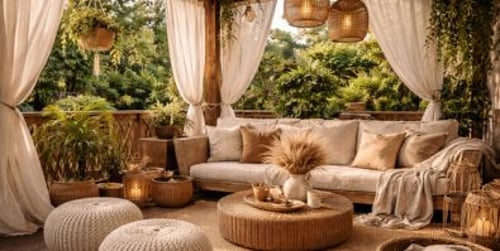 Boho Terrasse Gestalten. Tipps für Möbel und Deko im Boho-Stil