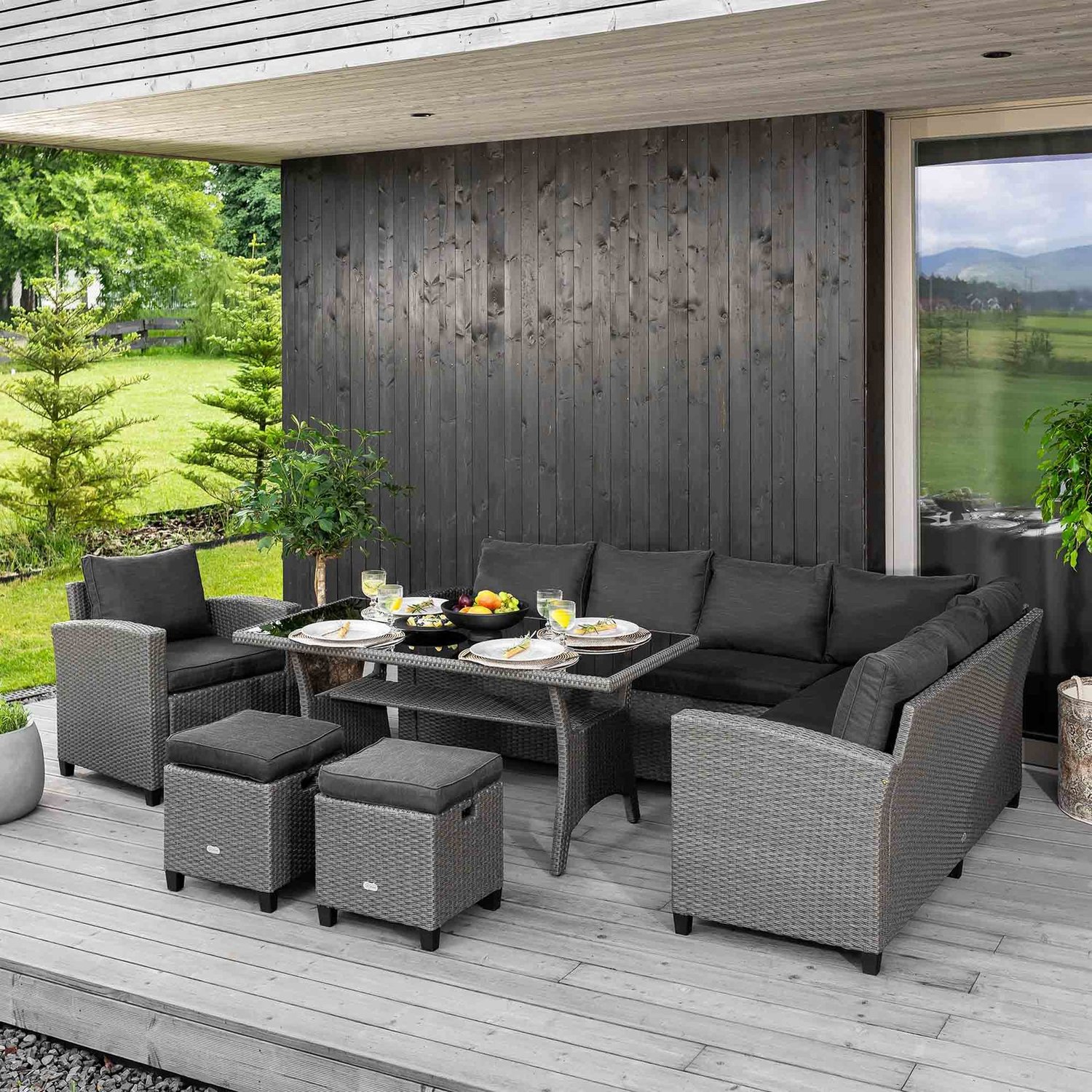 Gartenmöbel-Set ROSSANO DV-042GF - Grau/Graphit
