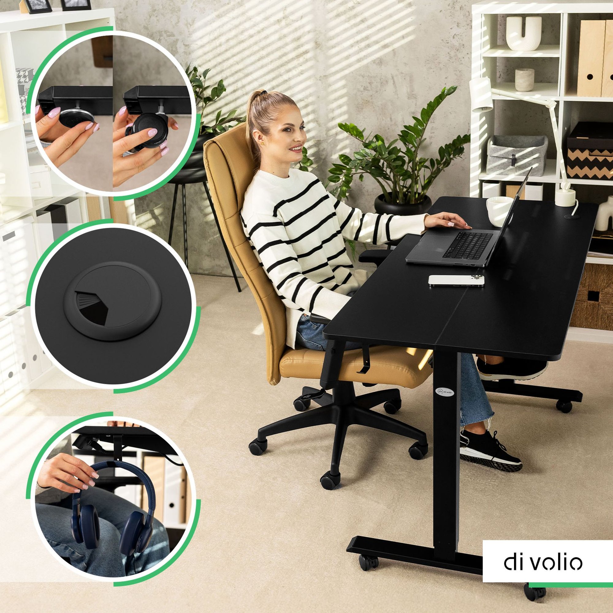 Prostorná stolní deska o rozměrech 120 × 60 cm vyrobená z laminované dřevotřísky 