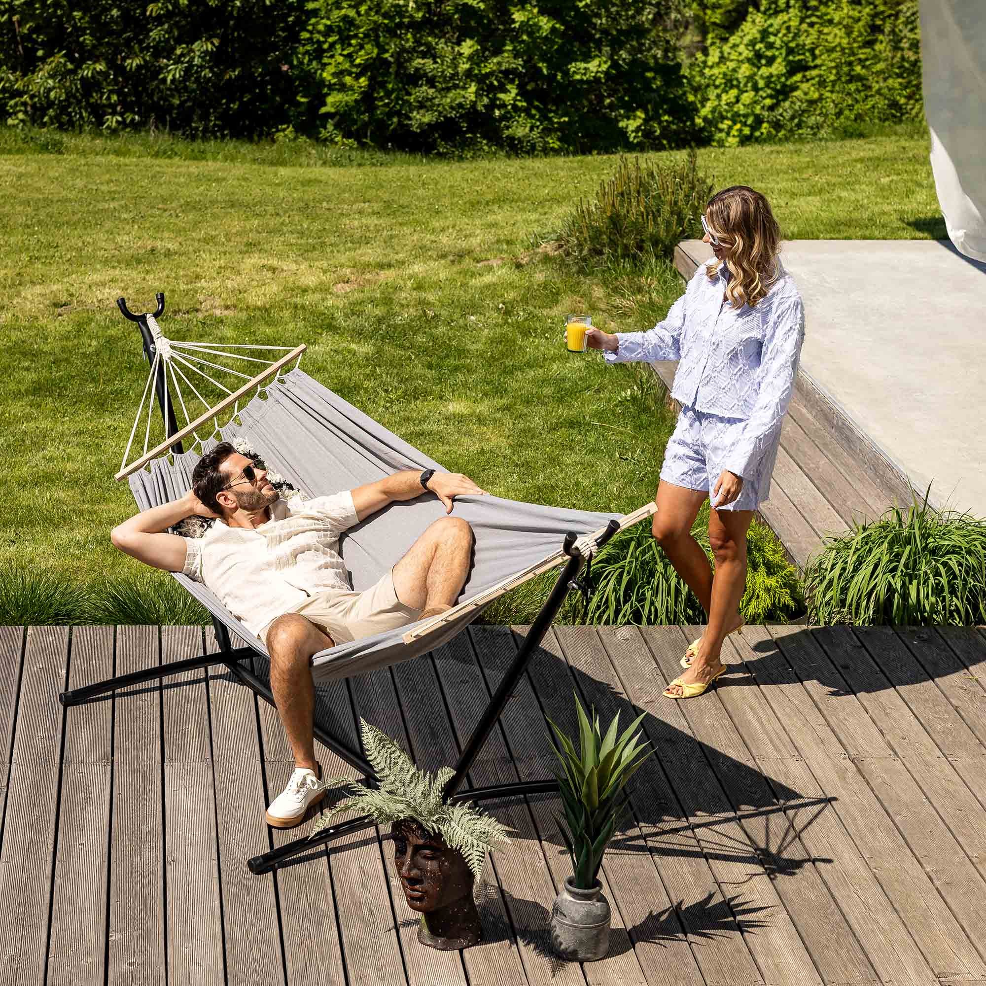 Rám hojdacej siete má až 6 úrovní nastavenia výšky