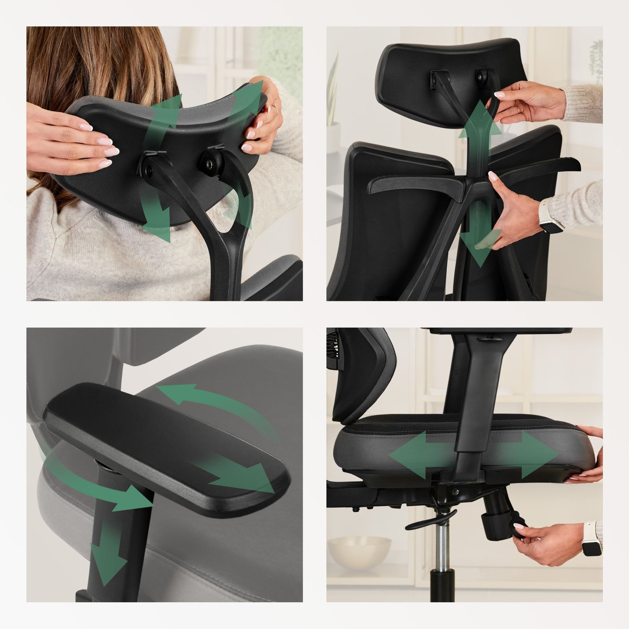 Otočná židle Loano nabízí široké možnosti individuálního nastavení.