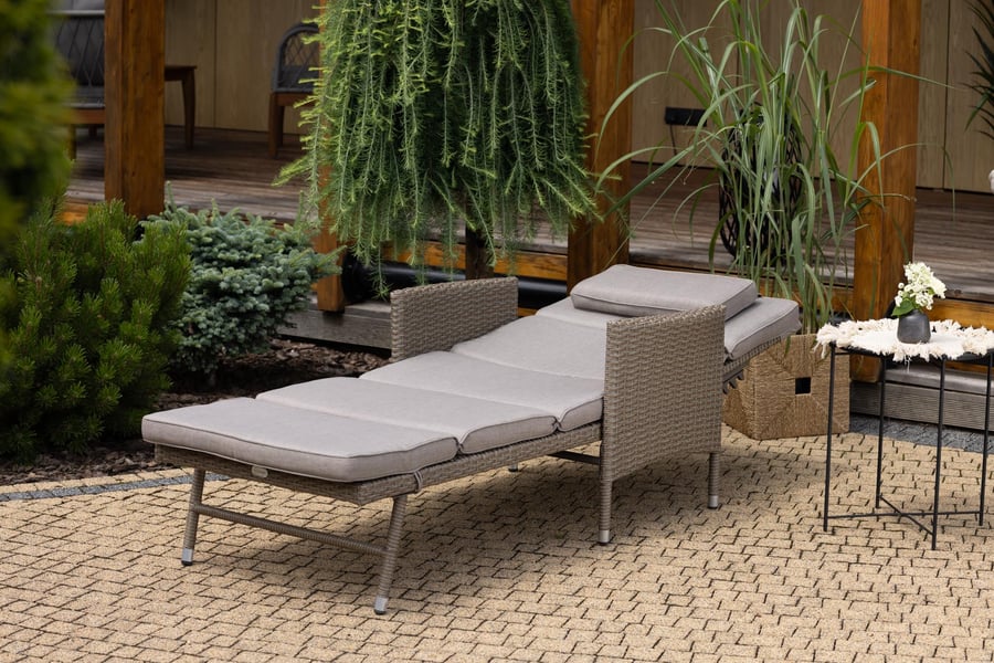 Leżak ogrodowy rattanowy BRESO - 6