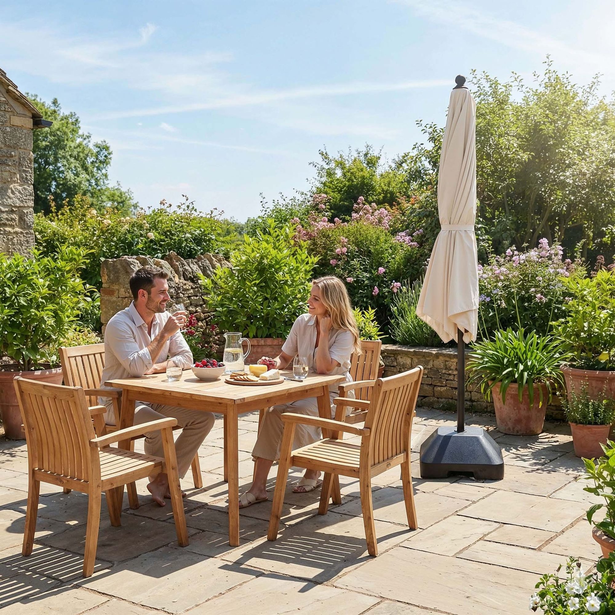 Ankona DV-148GU sází na jednoduché používání. Slunečník složíte pomocí tlačítka 