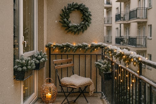 Vánoční dekorace na balkon nebo terasu: proměňte svůj exteriér v zimní pohádku