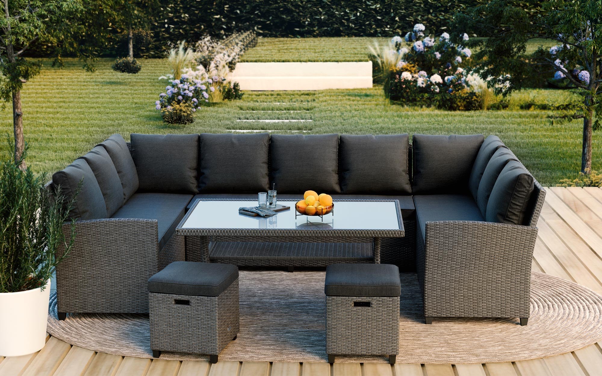 Vysoký a stabilní stůl bude jako stvořený na rodinné večeře nebo setkání s přáteli. 