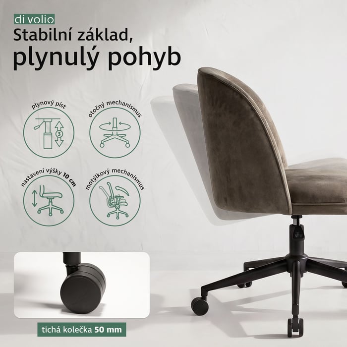 Jistota pohybu začíná u základny: kovová černá matná báze o průměru 320 mm 