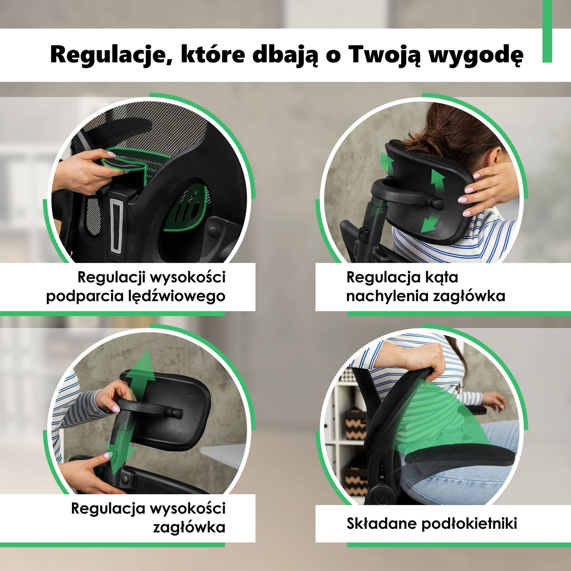 Zdraví a pohodlí vaší páteře je při designu kancelářské židle Praso prioritou.