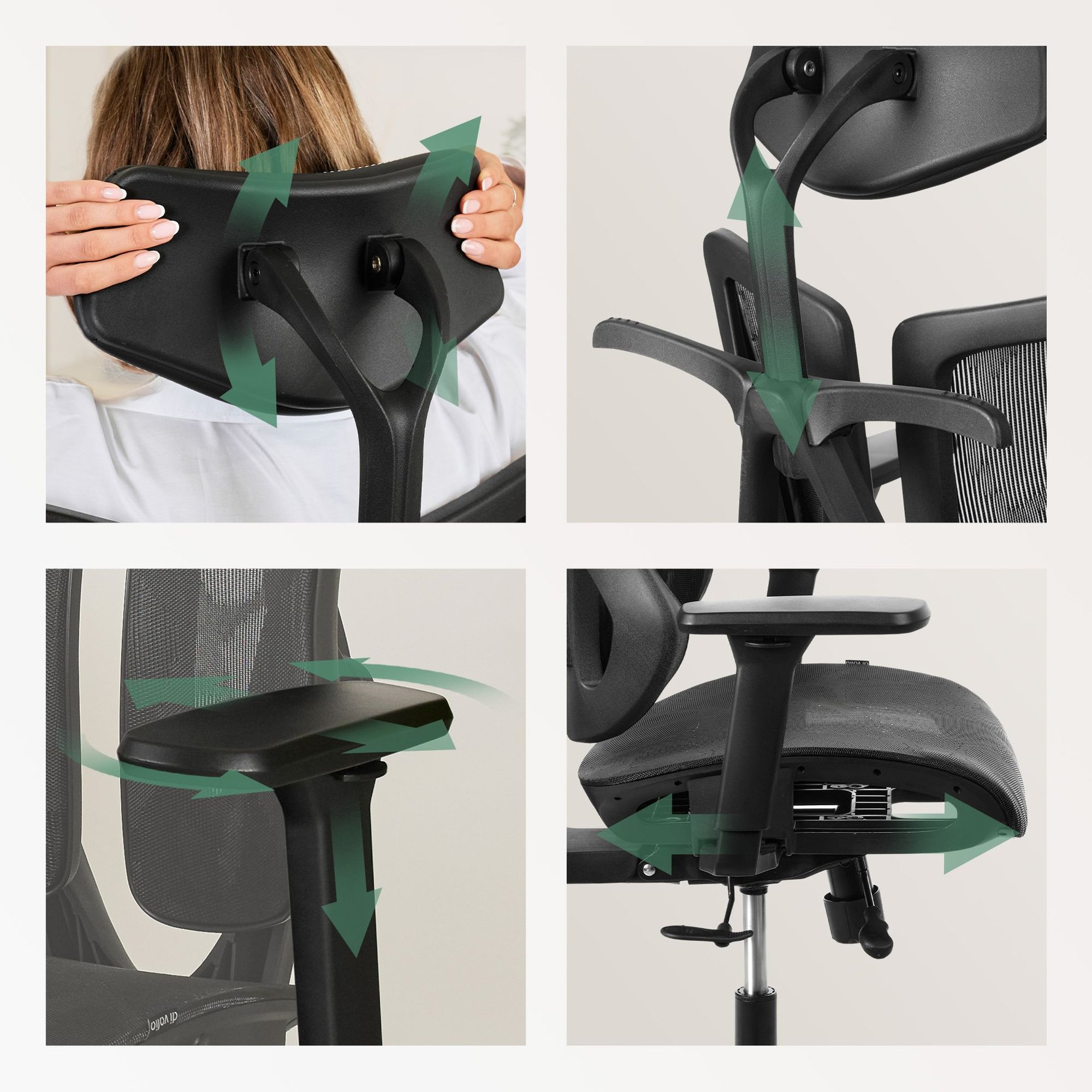 U otočné židle Naxes je použit pneumatický plynový píst třídy 3 se zdvihem 100 mm,