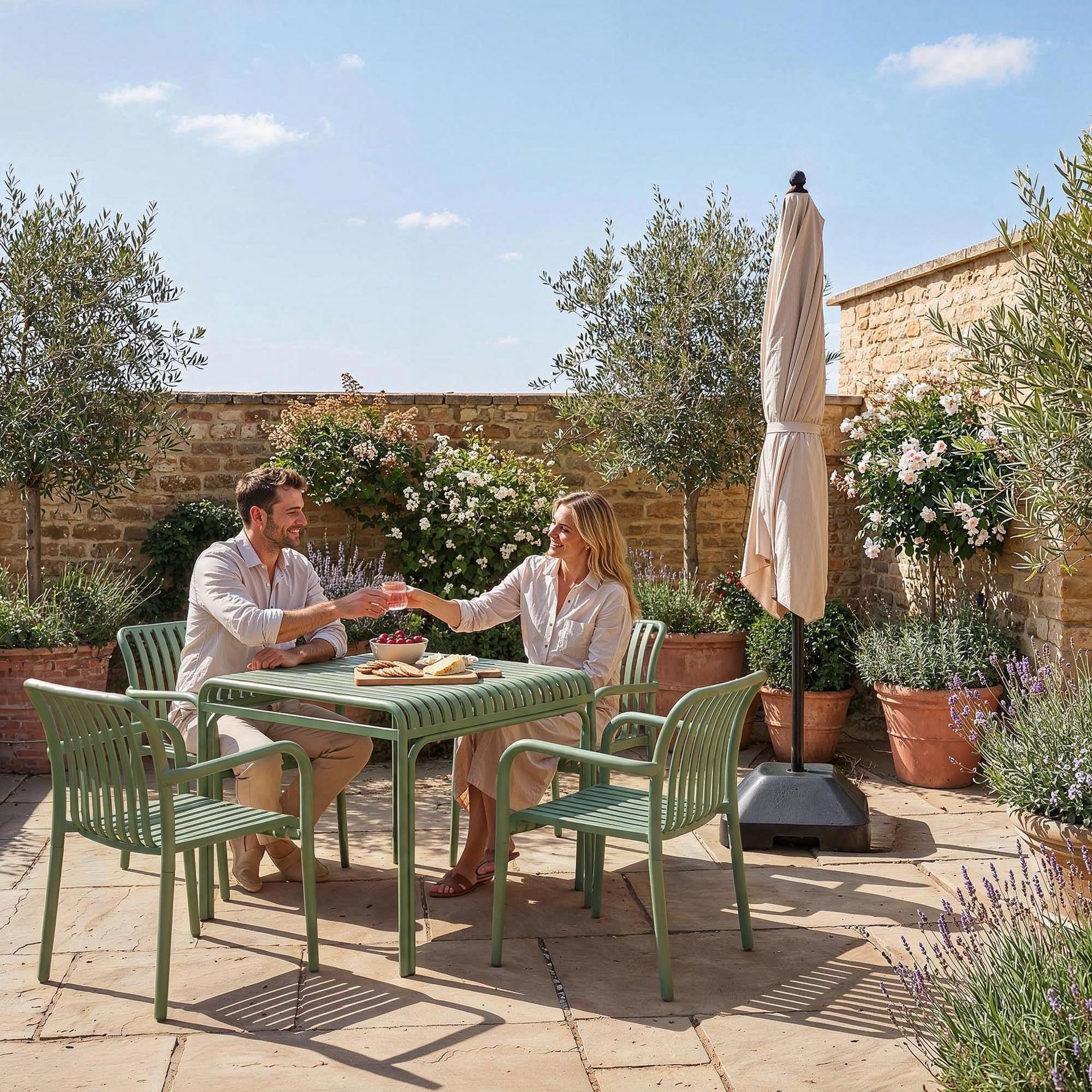 Zahradní stůl Liwio DV-179GT je ukázkou moderního minimalismu. 