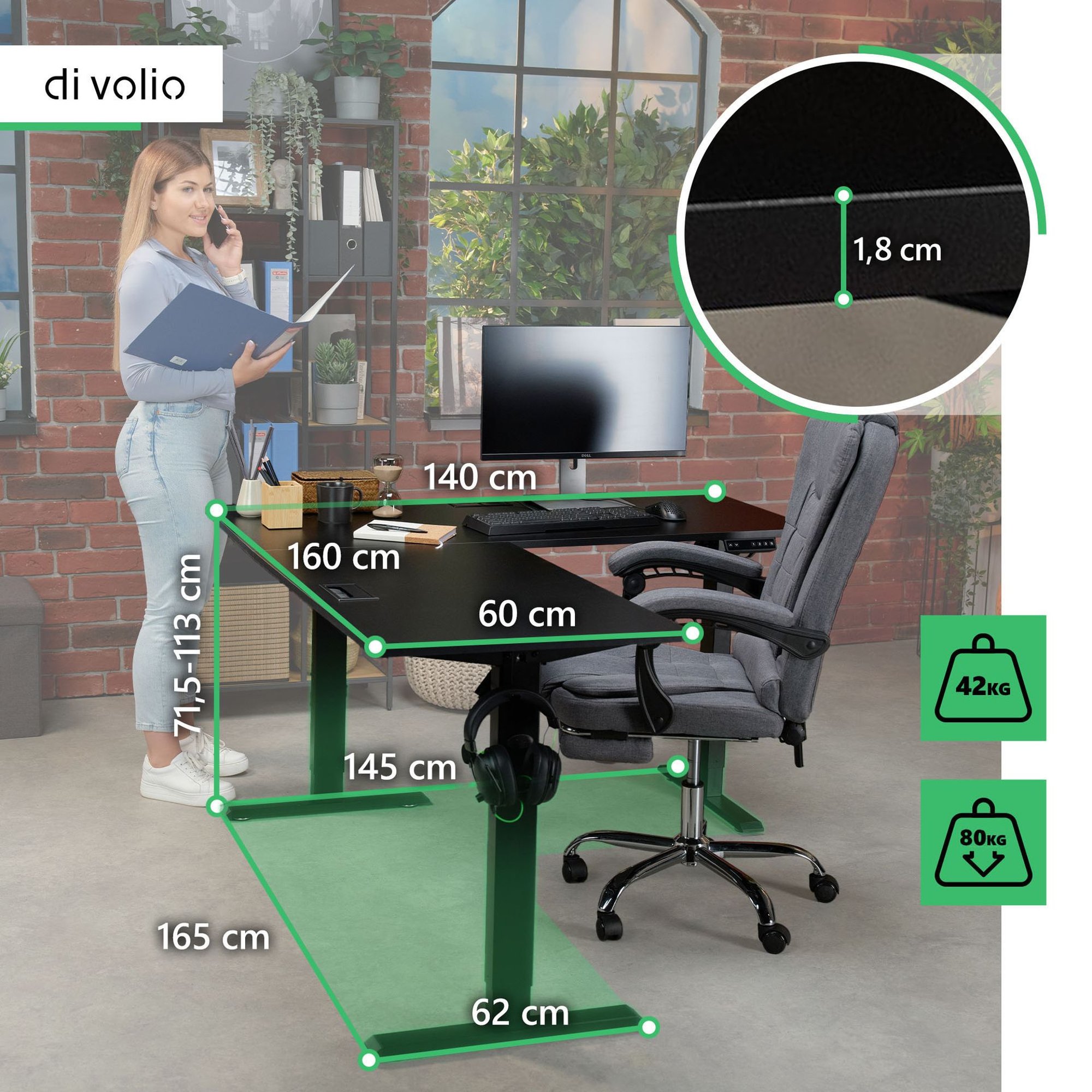Rohové provedení stolu Montaro je skvělým způsobem, jak efektivně využít pracovní prostor. 