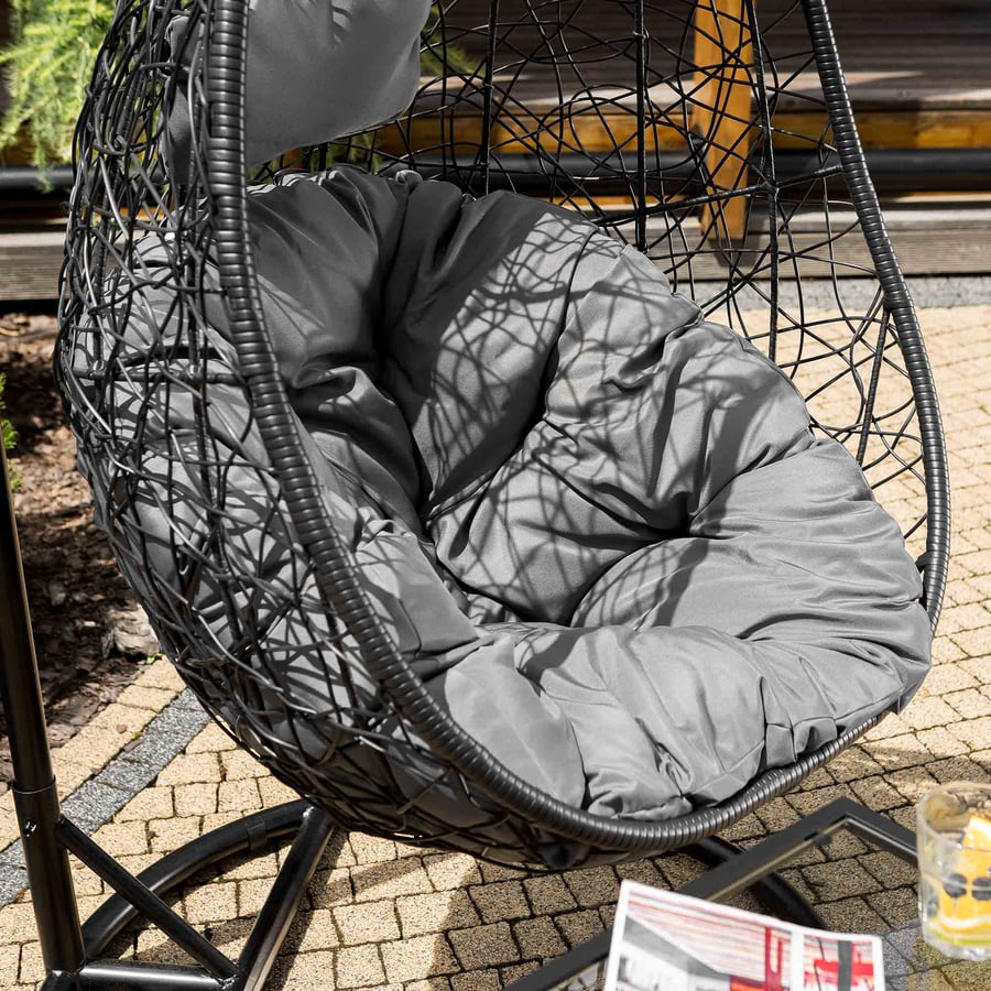 Hängesessel BACOLI Schwarz/Grau - 6