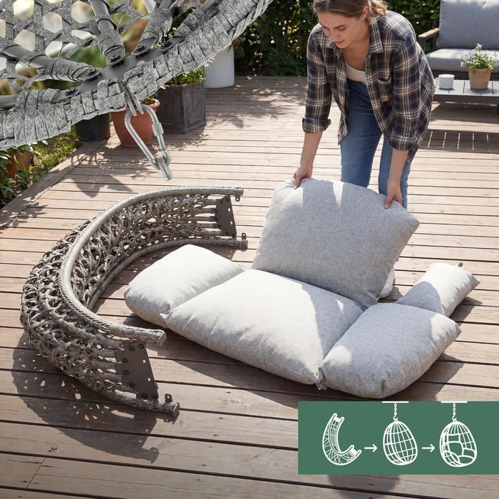 Hängessel aus Rattan – die Verbindung aus langlebigen Materialien und hoher Belastbarkeit