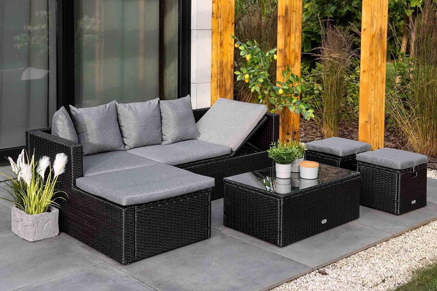 Gartenmöbelset Bologna schwarz/ - 7