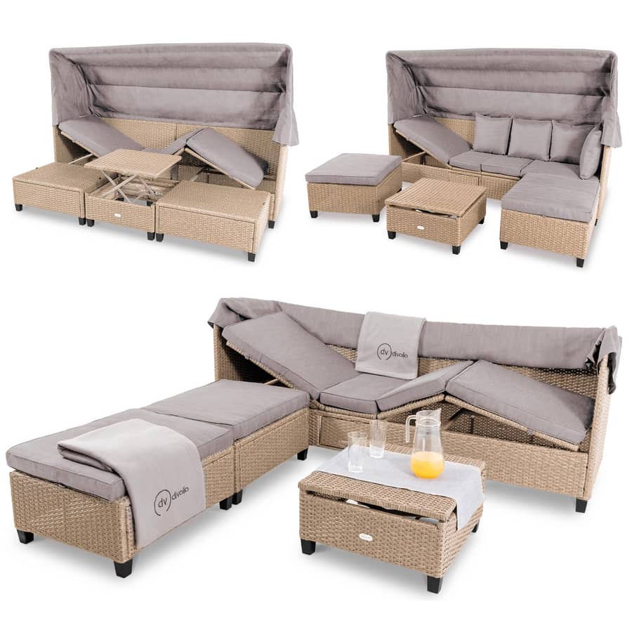 GartenmöbelSet LUCA Beige/Hellgrau divolio