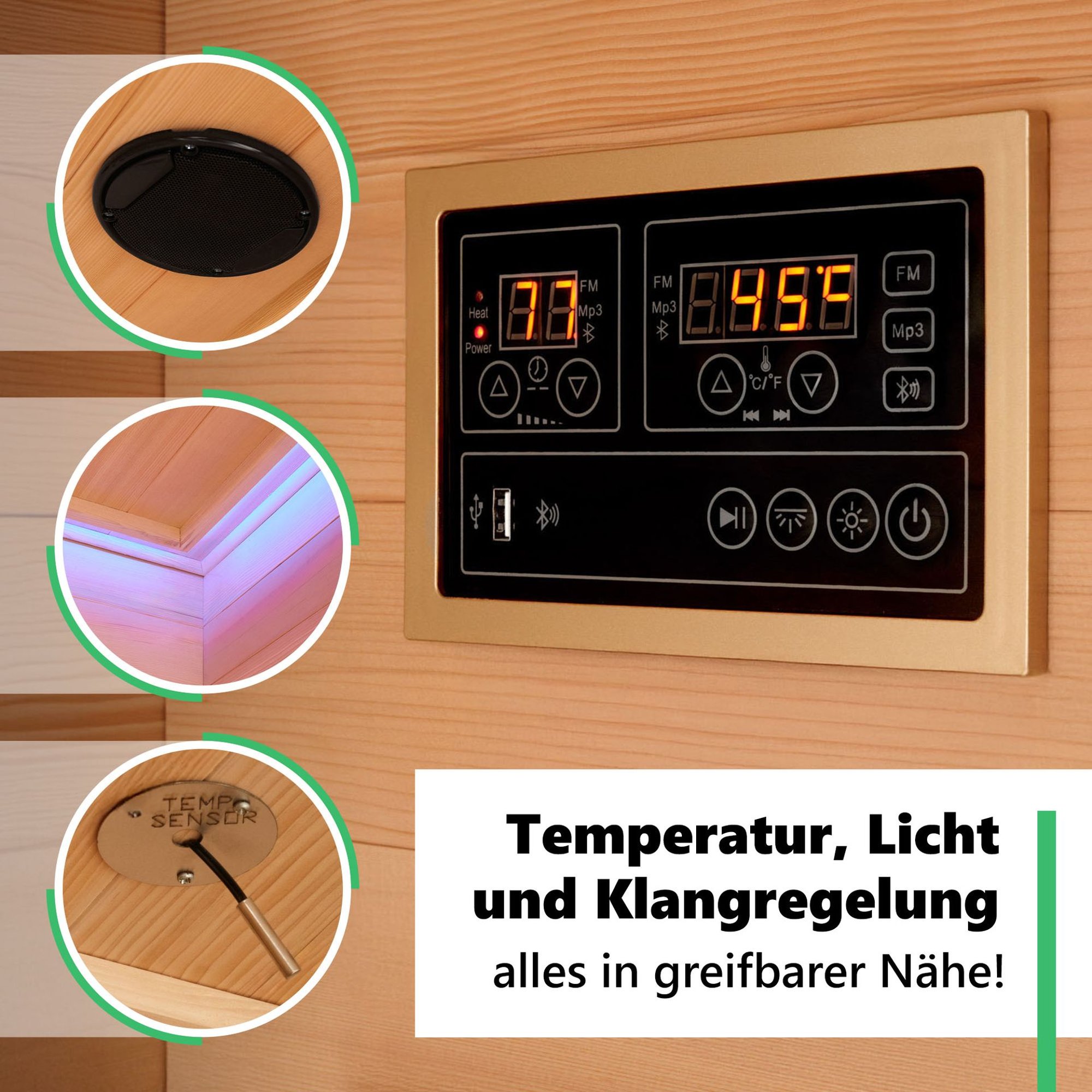 Solide gefertigt — sicherer Saunabesuch