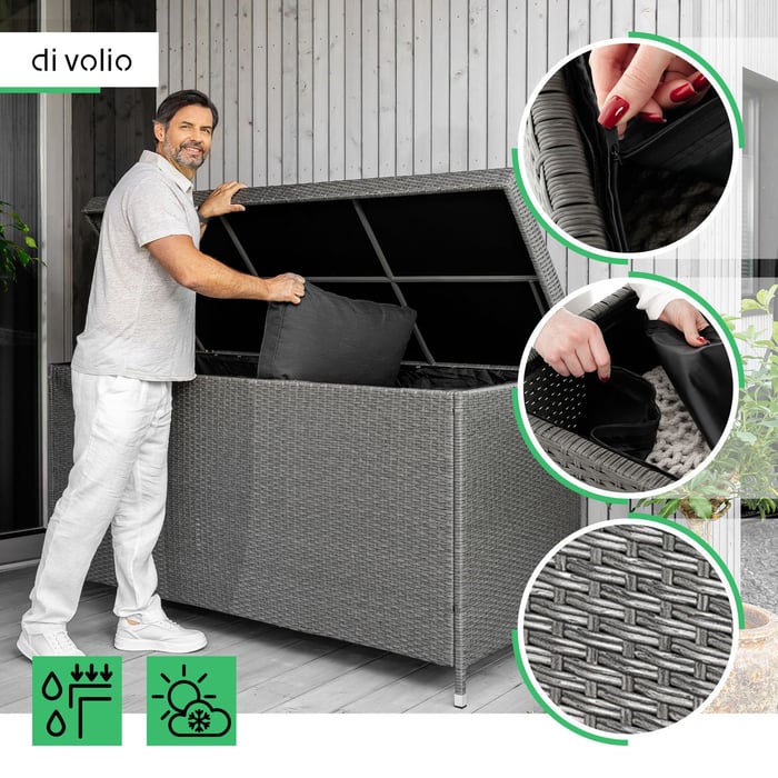 Praktische Plane im Inneren der Auflagenbox