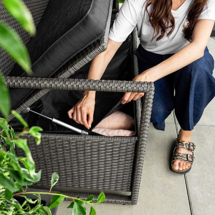 Nutzbar als Auflagenbox