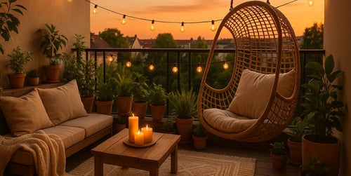 Kleinen Balkon gestalten: Lounge-Feeling ist die Antwort!