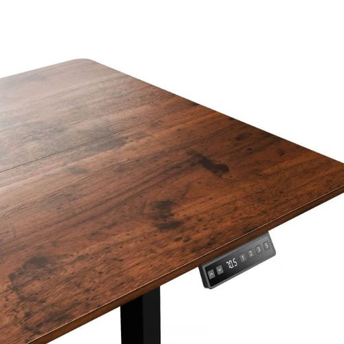 Tiefer höhenverstellbarer Schreibtisch aus Holz mit Steuerungseinheit