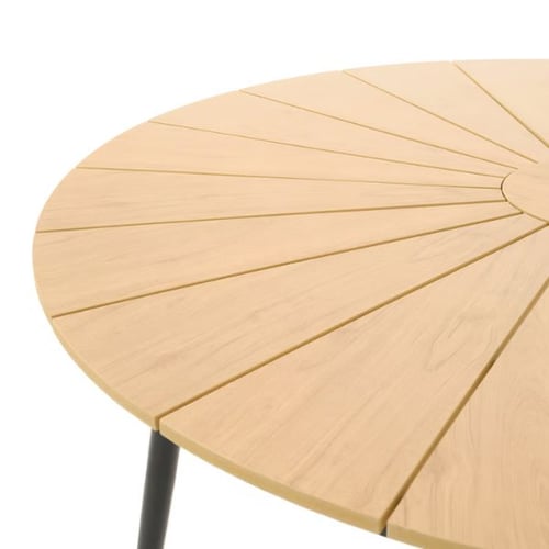 Runder Gartentisch von di volio us Kunstholz mit Holzoptik
