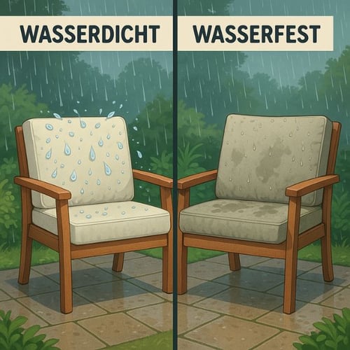 Vergleich von wasserdichten und wasserfesten Gartenstühlen im Regen