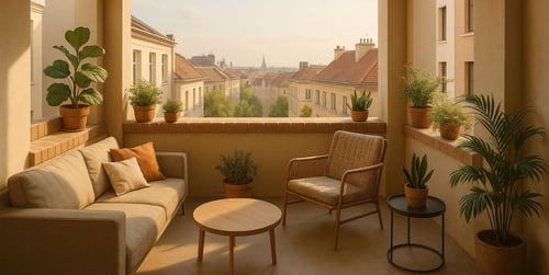 Loggia gestalten mit Gartenmöbeln: wetterfest & stilvoll