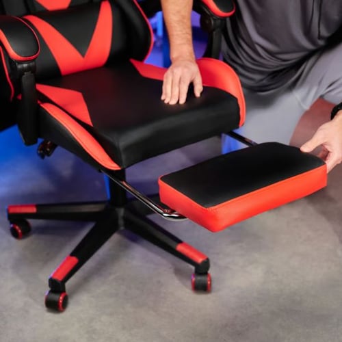Gaming-Bürostuhl von di volio mit Fußstütze gegen Rückenschmerzen