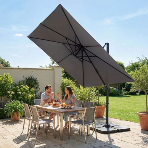 Sonnenschirm rechteckig im Test: Ampelschirm FUSCADO von di volio