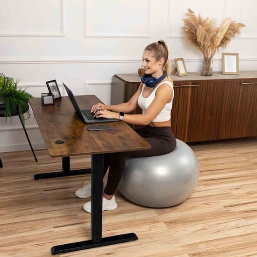 Ergonomisches Arbeiten mit Gymnastikball am Schreibtisch von di volio