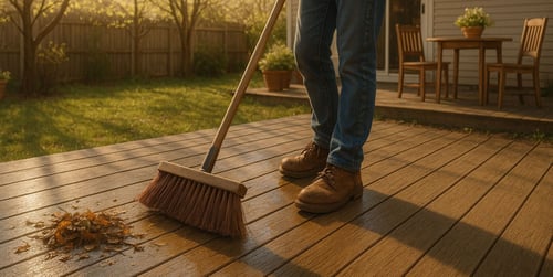 Holzterrasse mit Hausmitteln reinigen: natürlich sauber