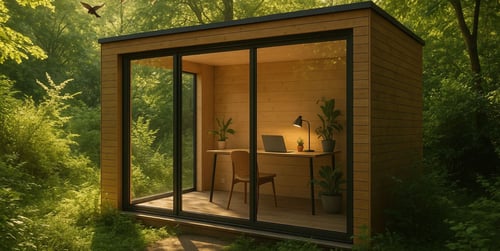 Gartenbüro einrichten: perfektes Home Office im Grünen