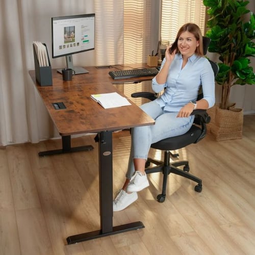 Elektrisch höhenverstellbarer Eckschreibtisch Montaro von di volio