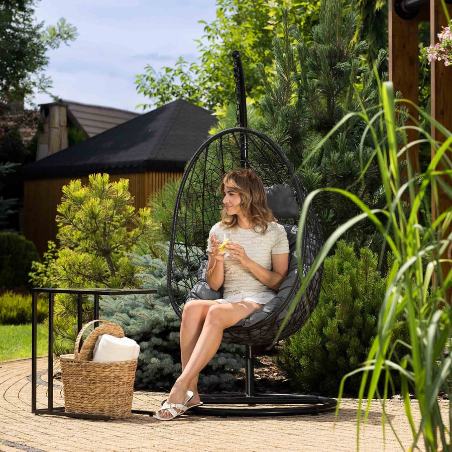 Hängesessel BACOLI Schwarz/Grau - 2