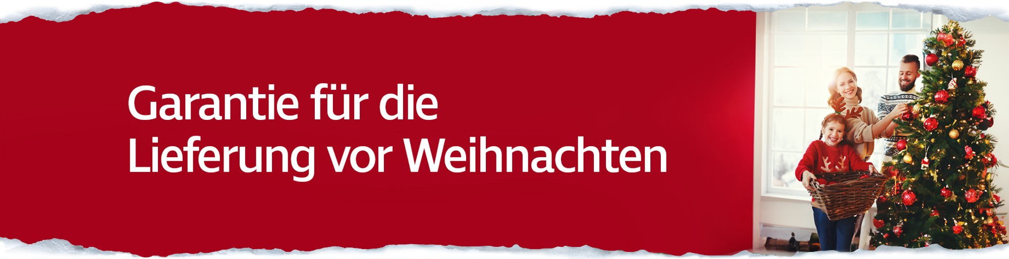 Garantie für die Lieferung vor Weihnachten