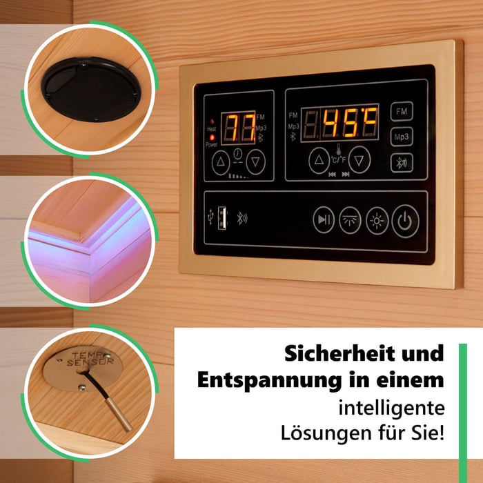 Solide gefertigt — sicherer Saunabesuch