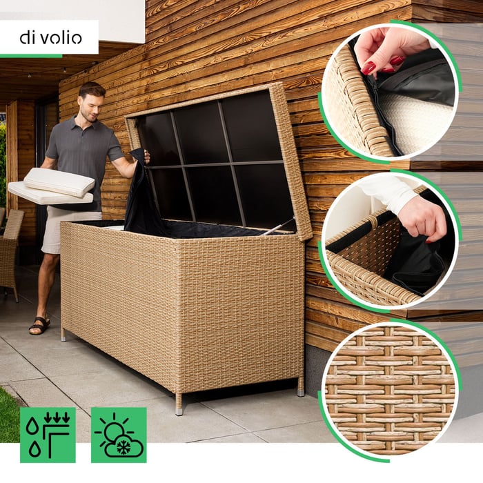 Praktische Plane im Inneren der Auflagenbox