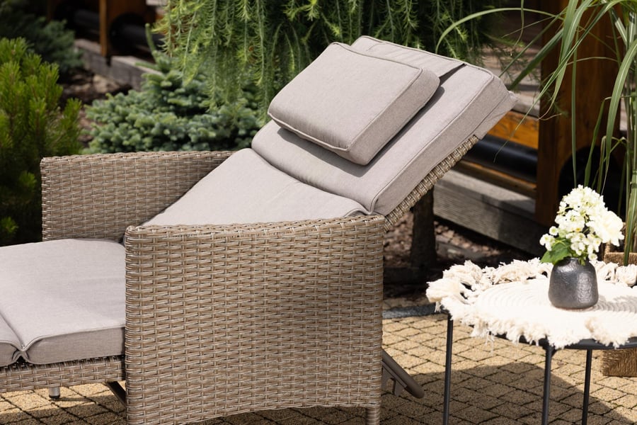 Leżak ogrodowy rattanowy BRESO - 6