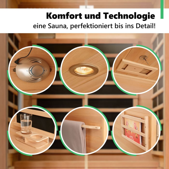 Infrarotkabine Kuhmo IV – reichhaltige Ausstattung