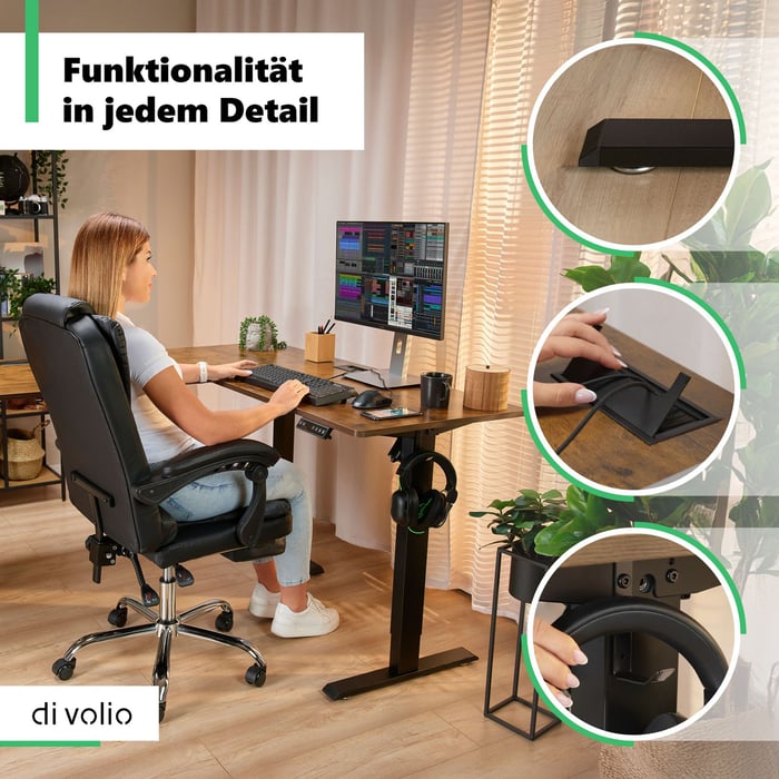 Geräumige Arbeitsplatte mit funktionalen Details