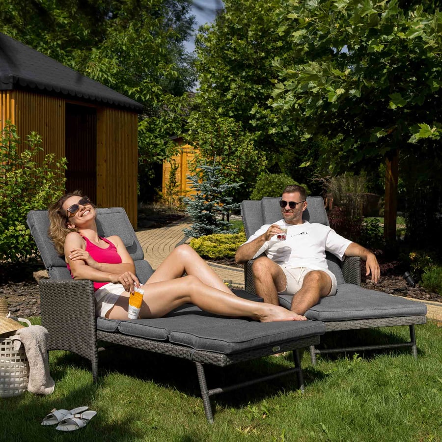 Leżak ogrodowy rattanowy BRESO - 2