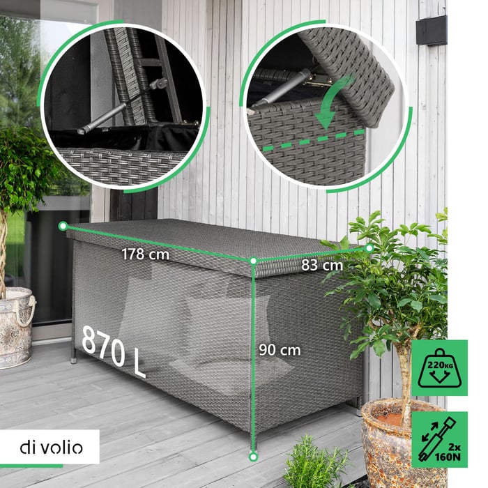 Gartenbox mit großem Fassungsvermögen