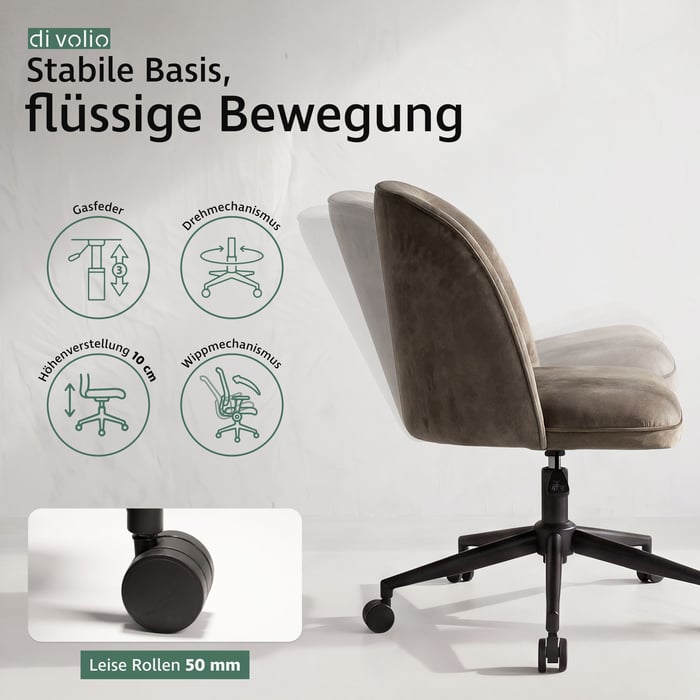Bürostuhl Fano DV-128OC braun-Stabile Basis, sanfte Bewegung
