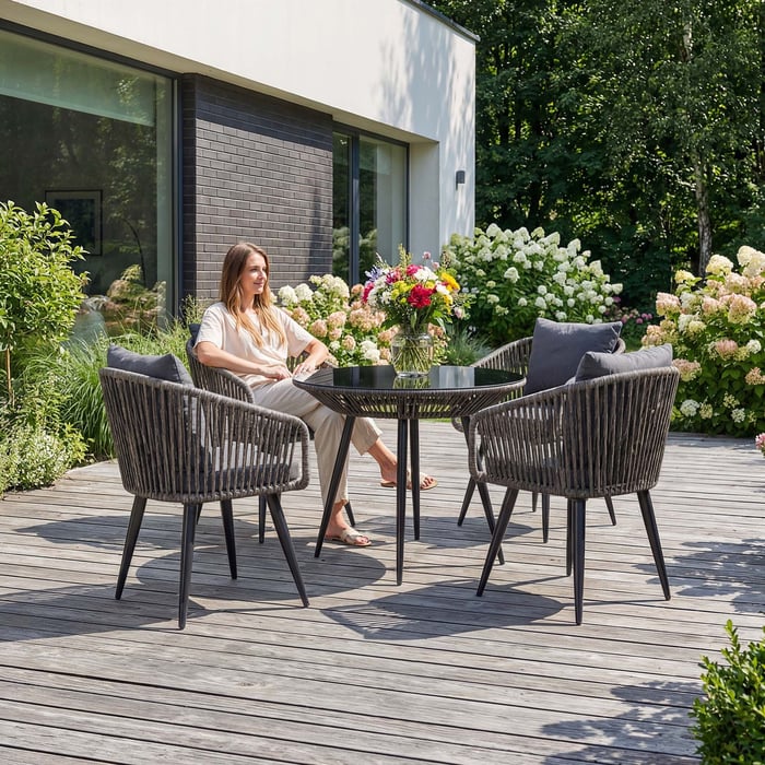 Stählerne Stärke und Polyrattan-Eleganz