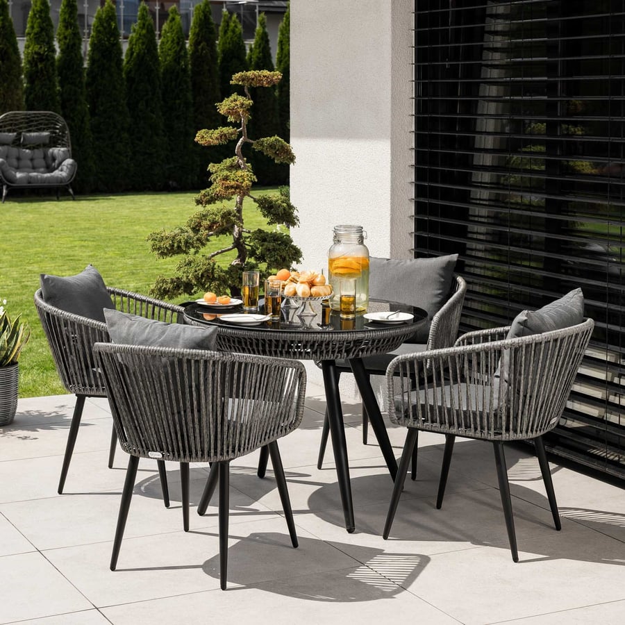 Gartenmöbel-Set RIETI 4+1 - grau