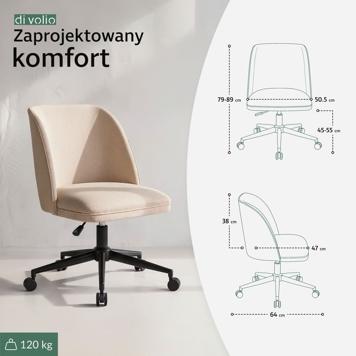 Fotel biurowy ergonomiczny Fano beżowy to klasyczny model zaprojektowany z myślą o wygodzie i estetyce.