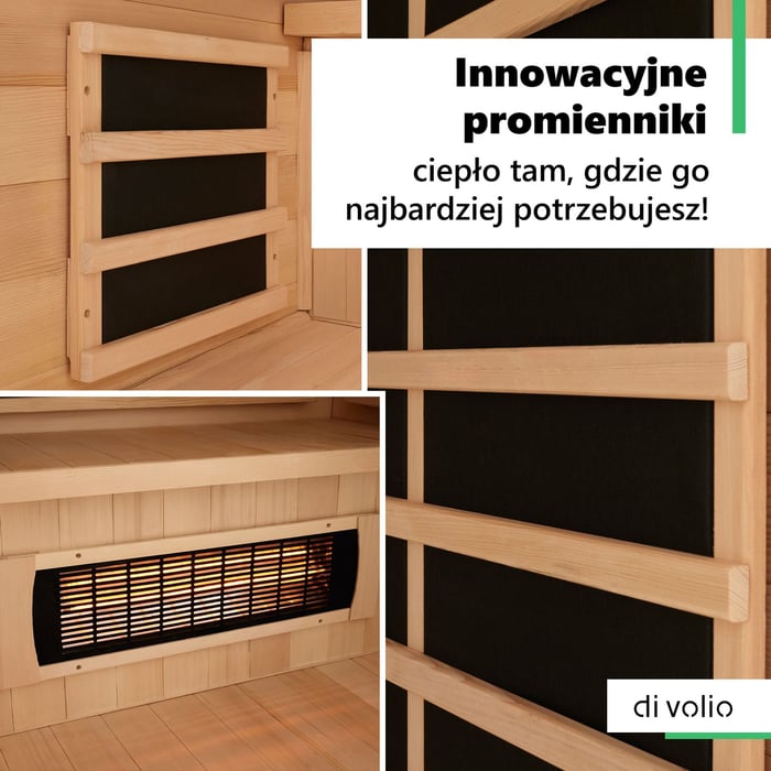 Sauna infrared Kuhmo II łączy w sobie nowoczesne technologie