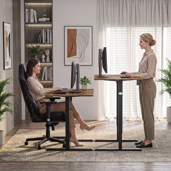 Biurko elektryczne do home office Berga brązowe idealna do gamingu