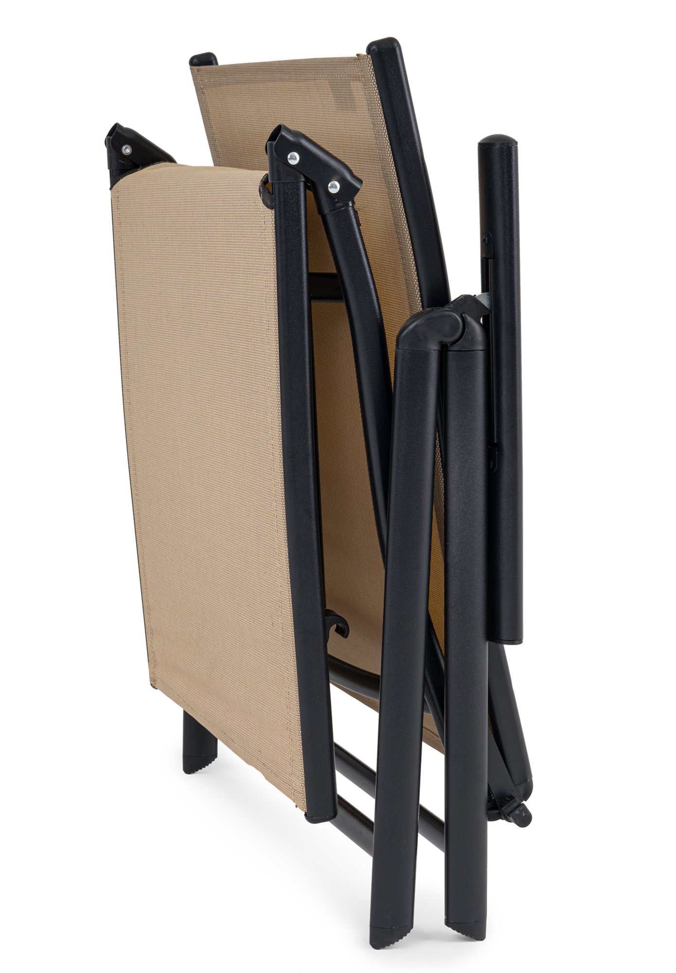 Leżak ogrodowy z aluminiową ramą Bolzano beżowy z możliwością złożenia